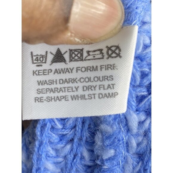 Glamorous Woman’s Blue Slouchy Boyfriend Oversized Sweater Cardigan SZ M - Picture 6 of 6